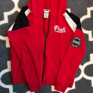 PINK zip up hooded sweatshirt